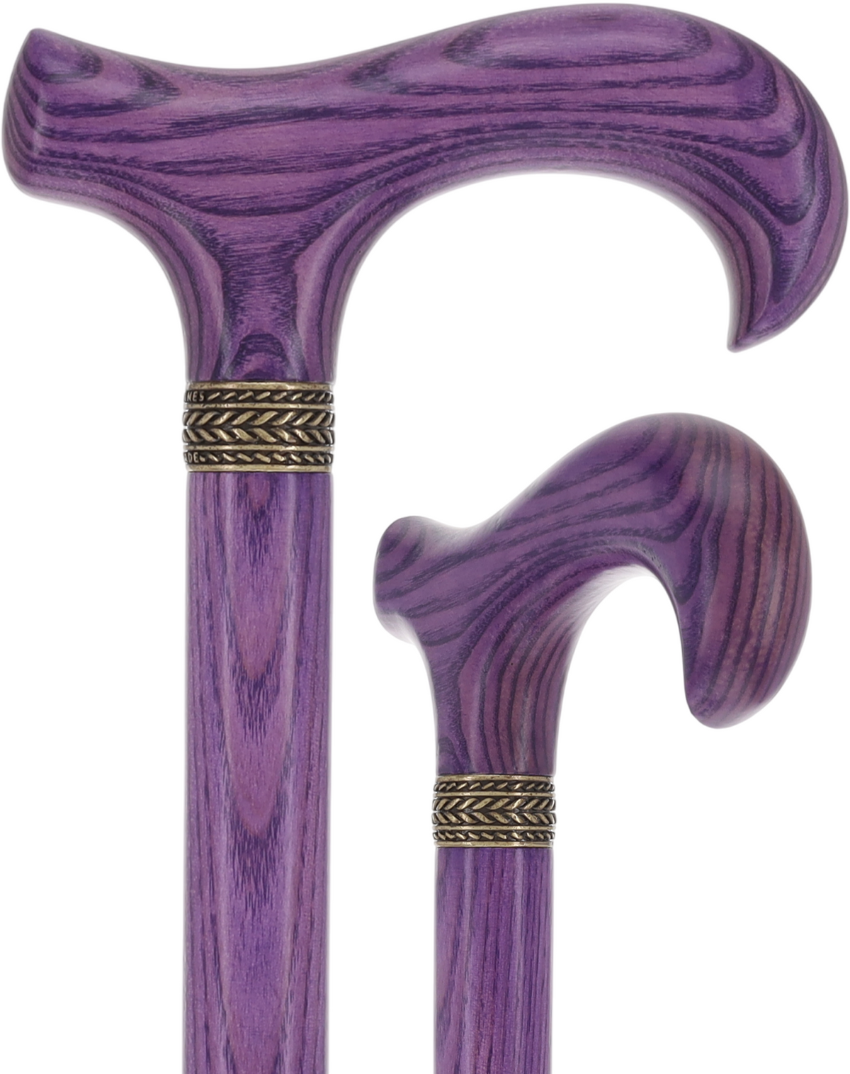 Vivid Purple Derby Cane with Premium Ash Wood Shaft Larger to XL Hand Derby Classic Walking Canes - Tophatter Daily Deals