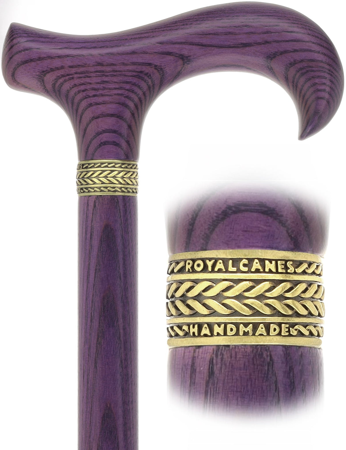 Super Strong - XL Size - Extra Long & Strong (All Purple, Pewter Collar) Derby Classic Walking Canes - Tophatter Daily Deals