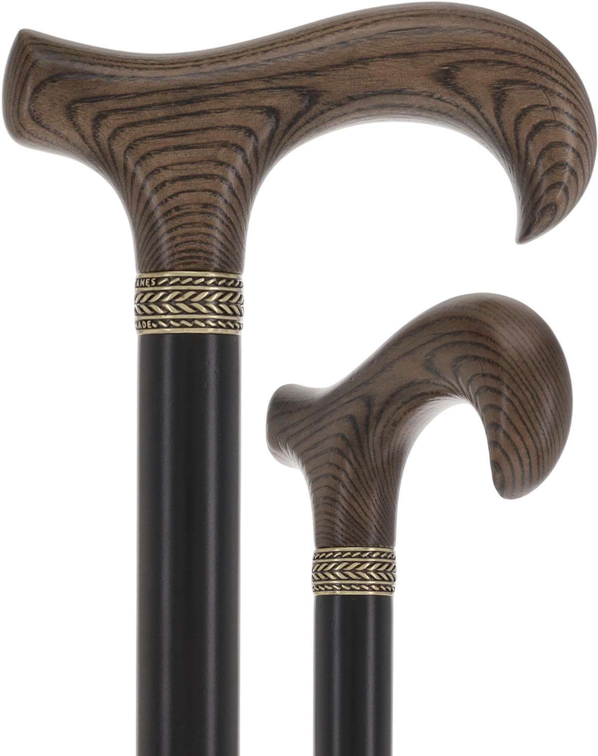 Royal Canes Super Strong Heavy Duty Walking Cane, Classic Derby Handle, 42.5 inch, Large Grip, Multiple Colors Black Stained Ash Derby Classic Walking Canes - Tophatter Daily Deals