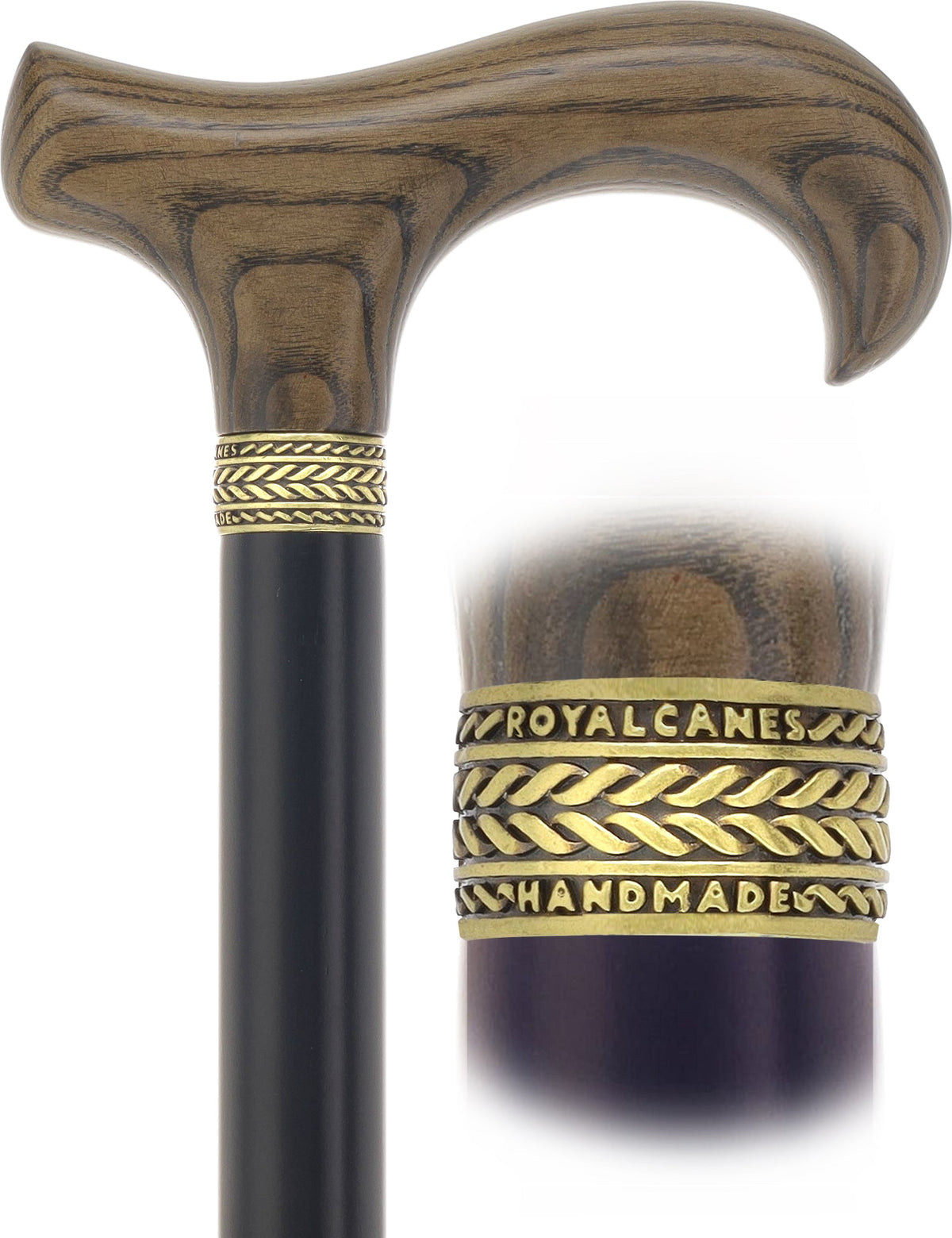 Royal Canes Super Strong Heavy Duty Walking Cane, Classic Derby Handle, 42.5 inch, Large Grip, Multiple Colors Derby Classic Walking Canes - Tophatter Daily Deals