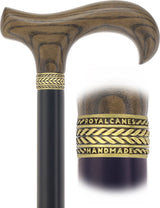 Royal Canes Classic Derby Walking Cane, Wood-Stained, Pewter Collar, Multiple Colors Derby Classic Walking Canes - Tophatter Daily Deals