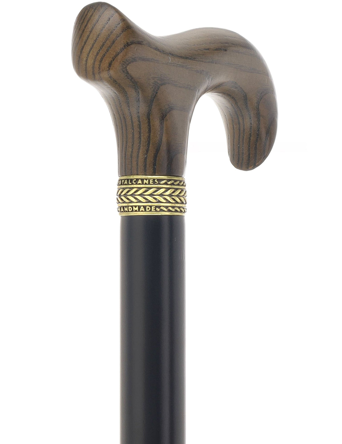 Royal Canes Classic Derby Walking Cane, Wood-Stained, Pewter Collar, Multiple Colors Derby Classic Walking Canes - Tophatter Daily Deals