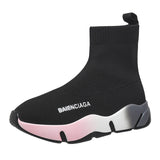Black Sock Boots For Women Platform Shoes Pink 4 - Tophatter Daily Deals