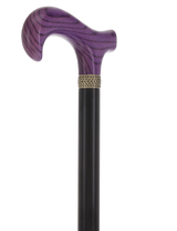 Super Strong - Extra Long & Strong (Purple, Black, Pewter Collar) Derby Classic Walking Canes - Tophatter Daily Deals