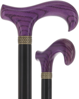 Super Strong - Extra Long & Strong (Purple, Black, Pewter Collar) Derby Classic Walking Canes - Tophatter Daily Deals