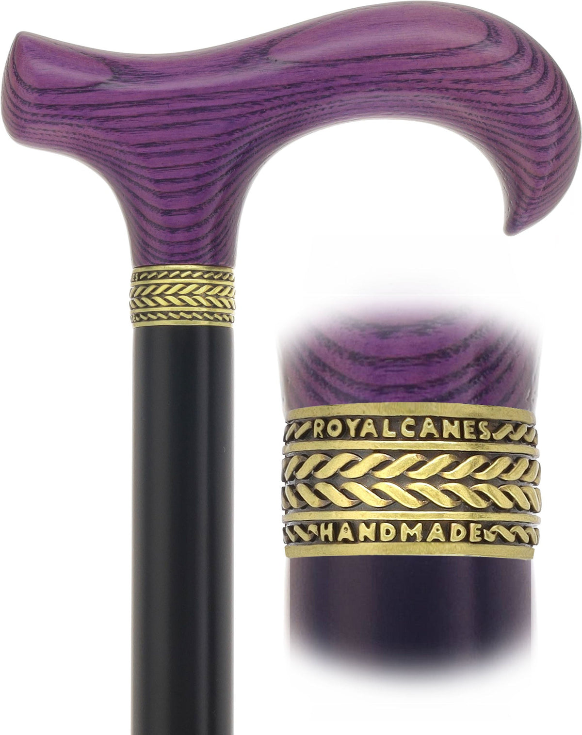 Royal Canes Super Strong Heavy Duty Walking Cane, Classic Derby Handle, 42.5 inch, Large Grip, Multiple Colors Derby Classic Walking Canes - Tophatter Daily Deals