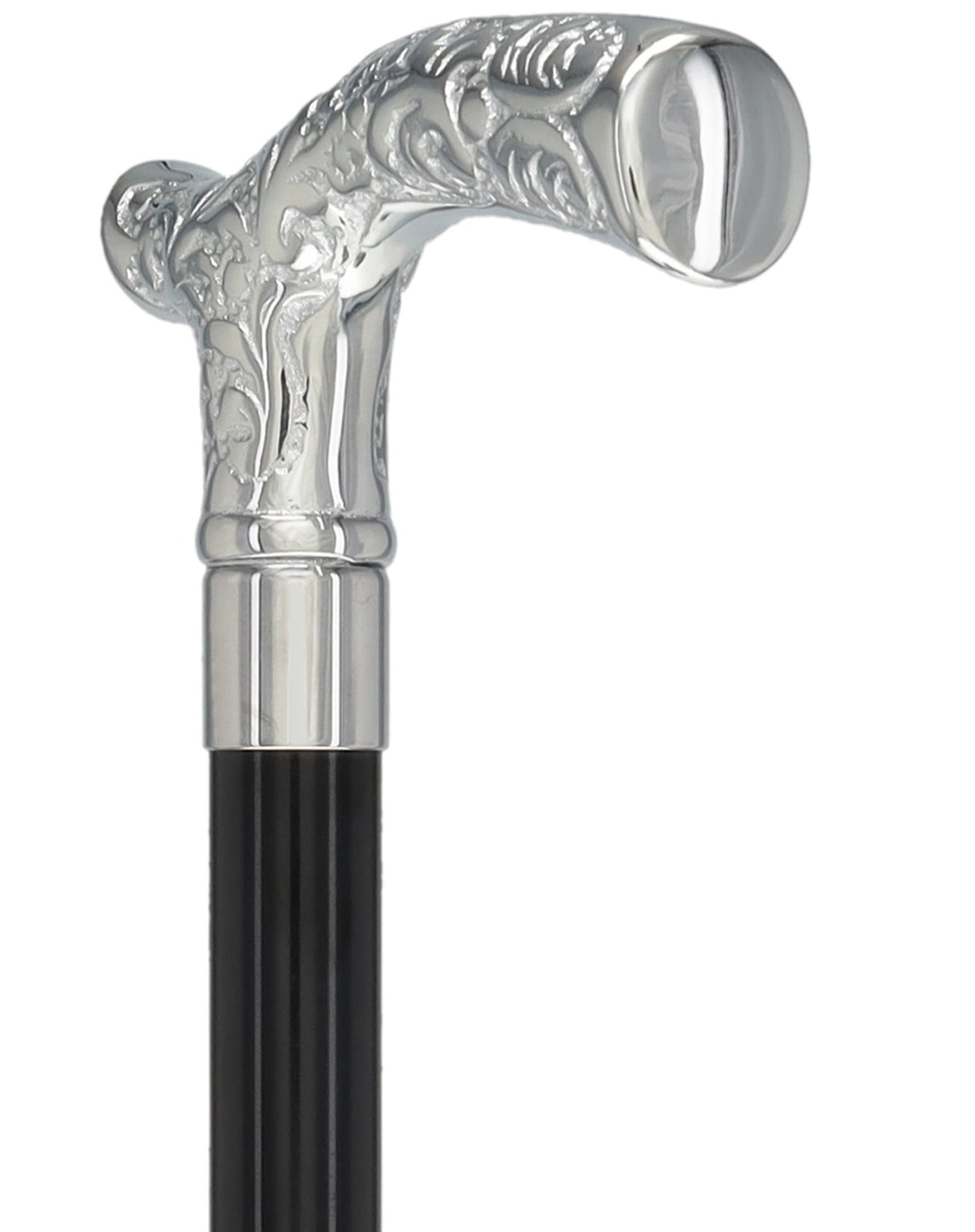 Fritz Premium Chrome Brass Cane: Laser-Etched Custom Shaft Plated Handle Walking Canes - Tophatter Daily Deals