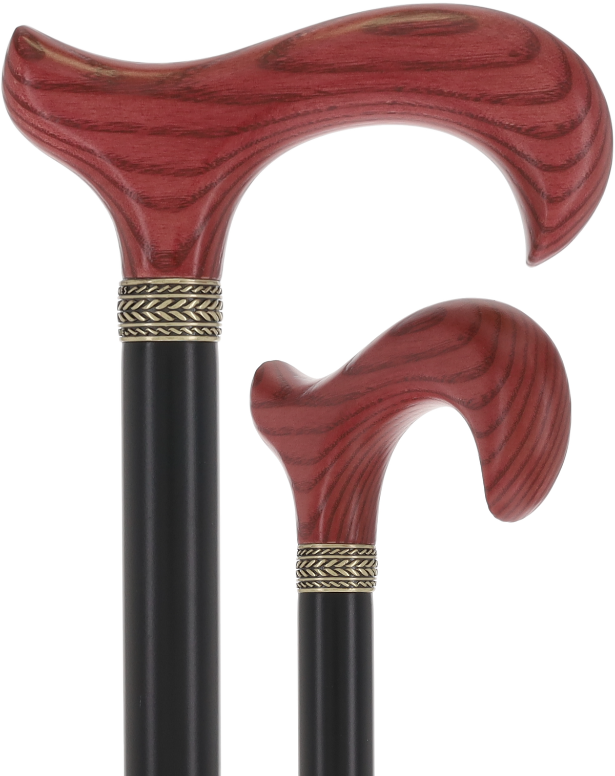 Royal Canes Classic Derby Walking Cane, Wood-Stained, Pewter Collar, Multiple Colors Red Mahogany Derby Classic Walking Canes - Tophatter Daily Deals