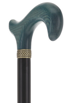 Derby Handle - Standard Size (Blue, Black, Pewter Collar) Derby Classic Walking Canes - Tophatter Daily Deals