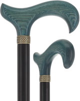 Derby Handle - Standard Size (Blue, Black, Pewter Collar) Derby Classic Walking Canes - Tophatter Daily Deals