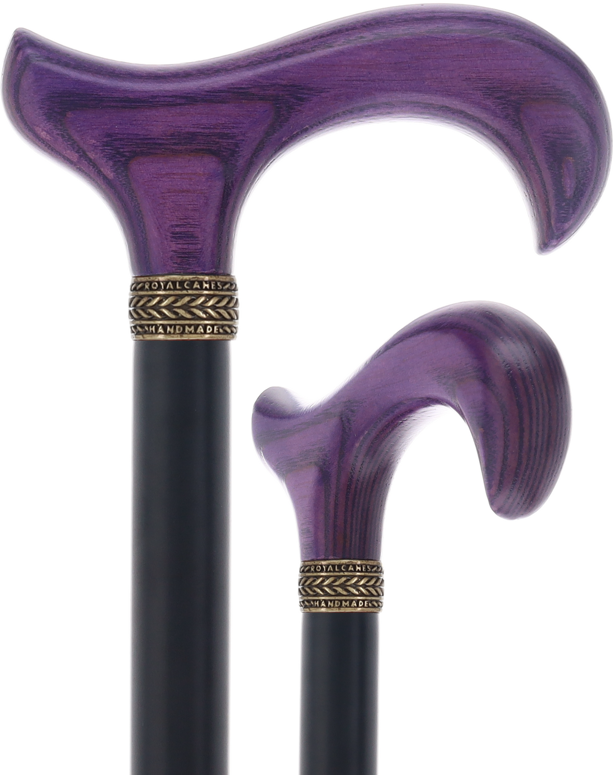 Royal Canes Classic Derby Walking Cane, Wood-Stained, Pewter Collar, Multiple Colors Purple Amethyst Derby Classic Walking Canes - Tophatter Daily Deals