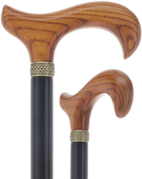 Derby Handle - Standard Size (Expresso Brown, Black, Pewter Collar) Derby Classic Walking Canes - Tophatter Daily Deals