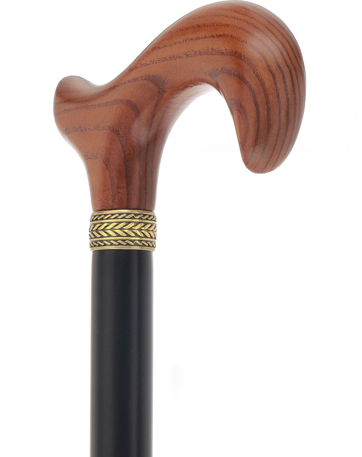 Derby Handle - Standard Size (Expresso Brown, Black, Pewter Collar) Derby Classic Walking Canes - Tophatter Daily Deals