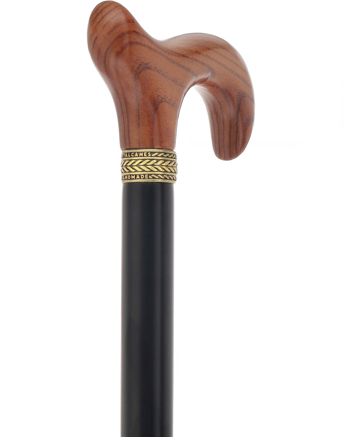 Derby Handle - Standard Size (Expresso Brown, Black, Pewter Collar) Derby Classic Walking Canes - Tophatter Daily Deals