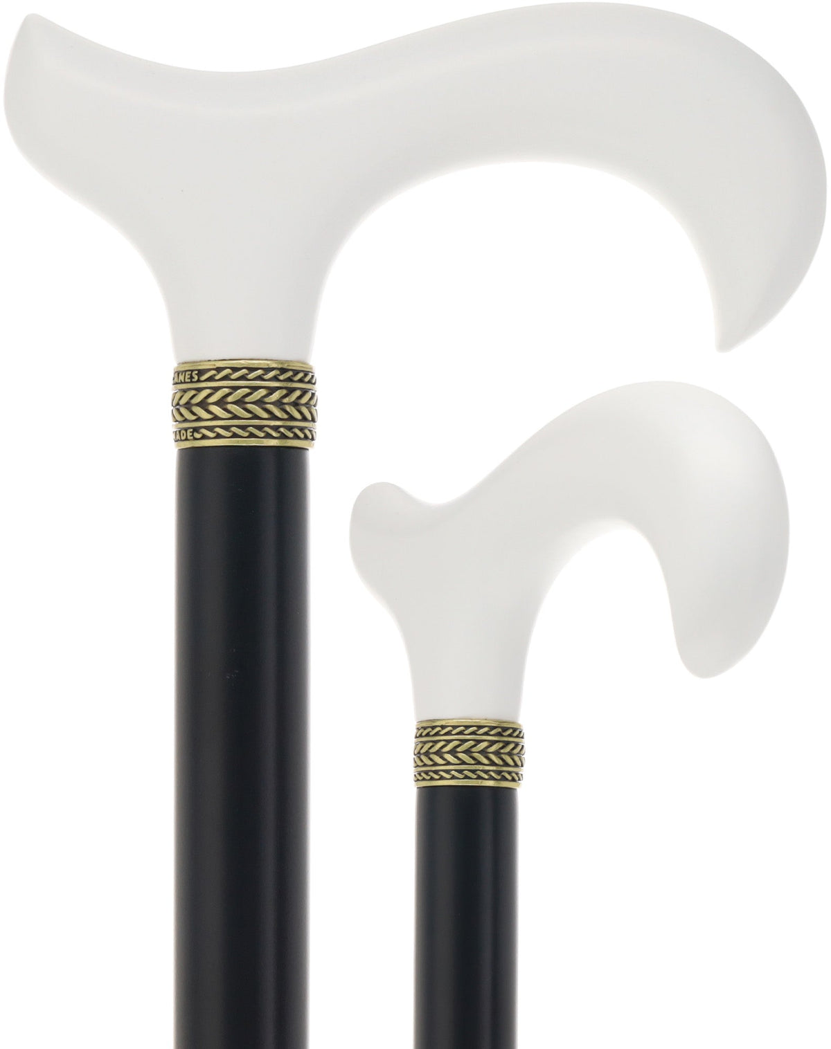 Derby Handle - Standard Size (White, Black, Pewter Collar) Derby Classic Walking Canes - Tophatter Daily Deals