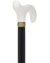 Derby Handle - Standard Size (White, Black, Pewter Collar) Derby Classic Walking Canes - Tophatter Daily Deals