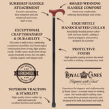 Royal Canes Classic Derby Walking Cane, Wood-Stained, Pewter Collar, Multiple Colors Derby Classic Walking Canes - Tophatter Daily Deals
