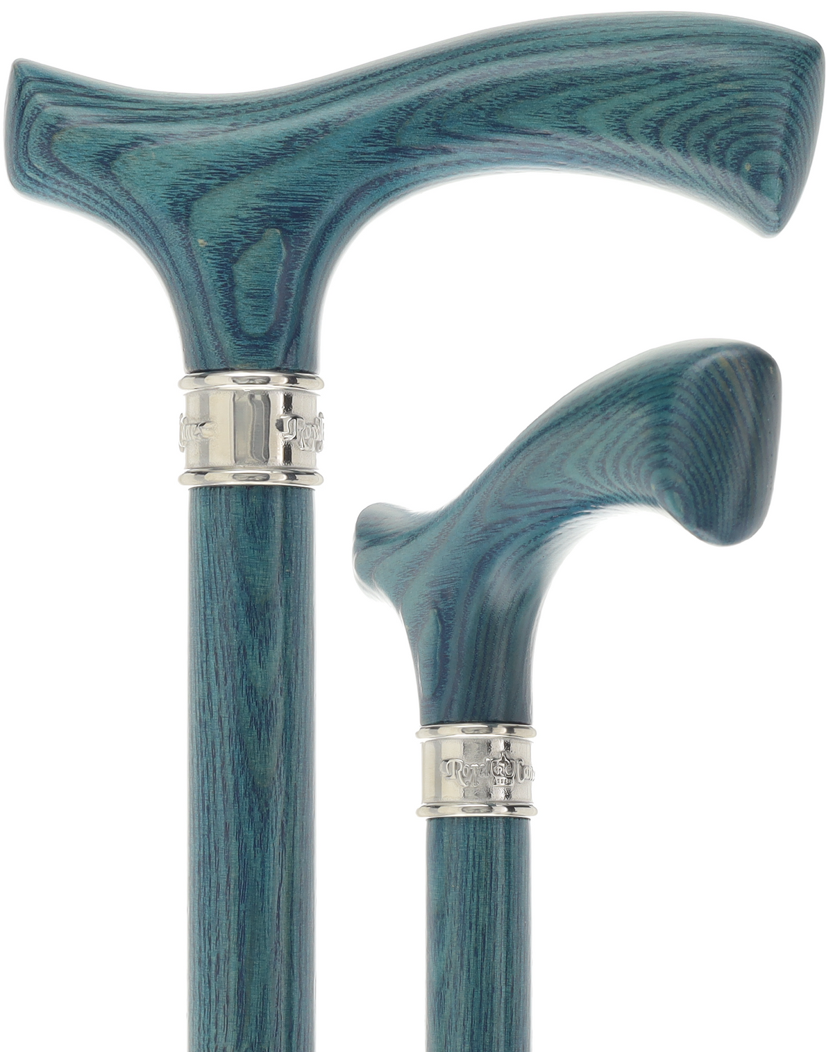 Royal Canes Fritz: Full-Color Wood Stain Collection (Matching Handle & Shaft) Blue Denim Standard to Larger Hand Fritz Handle Walking Canes - Tophatter Daily Deals