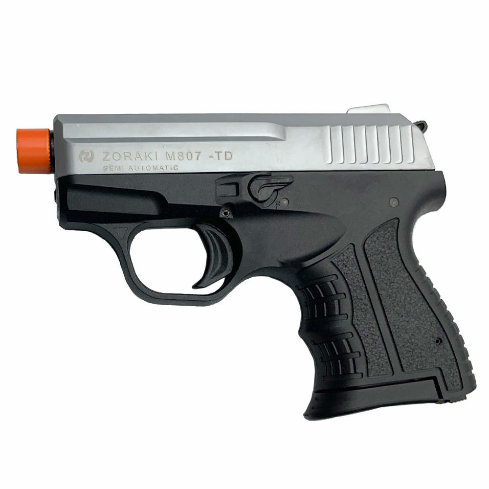 Zoraki M807 Silver Finish - 8MM Front Firing Blank Pistol Semi-Auto Gun - TOPHATTER'S ARMORY DEALS Collectible Weapons - Tophatter Daily Deals