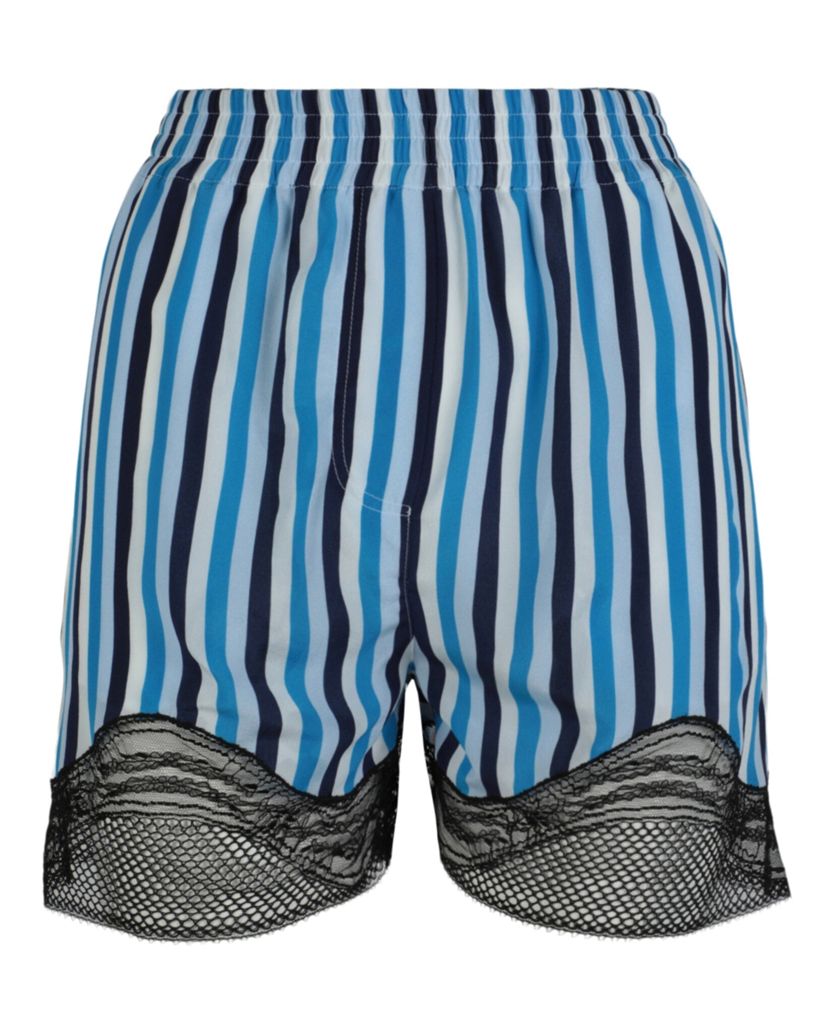 Burberry Lace-Trim Stripe Silk Shorts Multi Shorts - Tophatter Daily Deals
