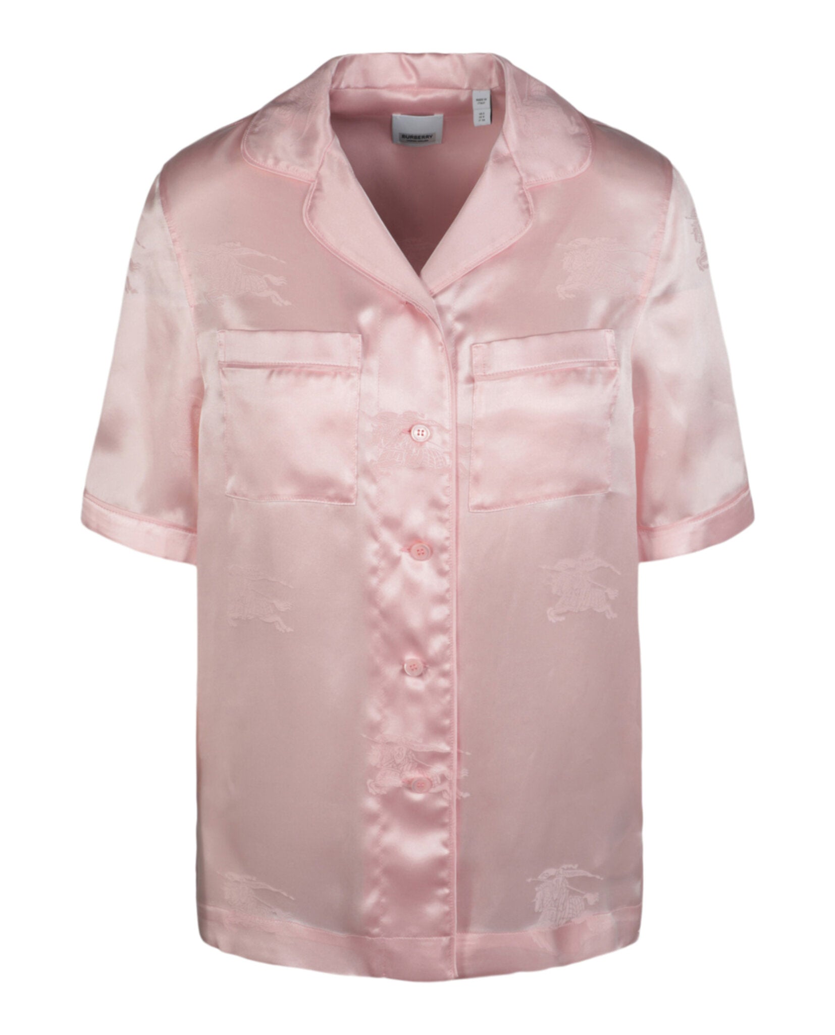 Burberry EKD Jacquard Silk Shirt Light Pink Long Sleeves - Tophatter Daily Deals