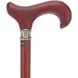 Soft Genuine Leather Red Grip: Red Derby Cane, Padauk Wood Shaft Leather Walking Canes - Tophatter Daily Deals