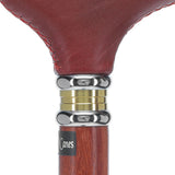 Soft Genuine Leather Red Grip: Red Derby Cane, Padauk Wood Shaft Leather Walking Canes - Tophatter Daily Deals