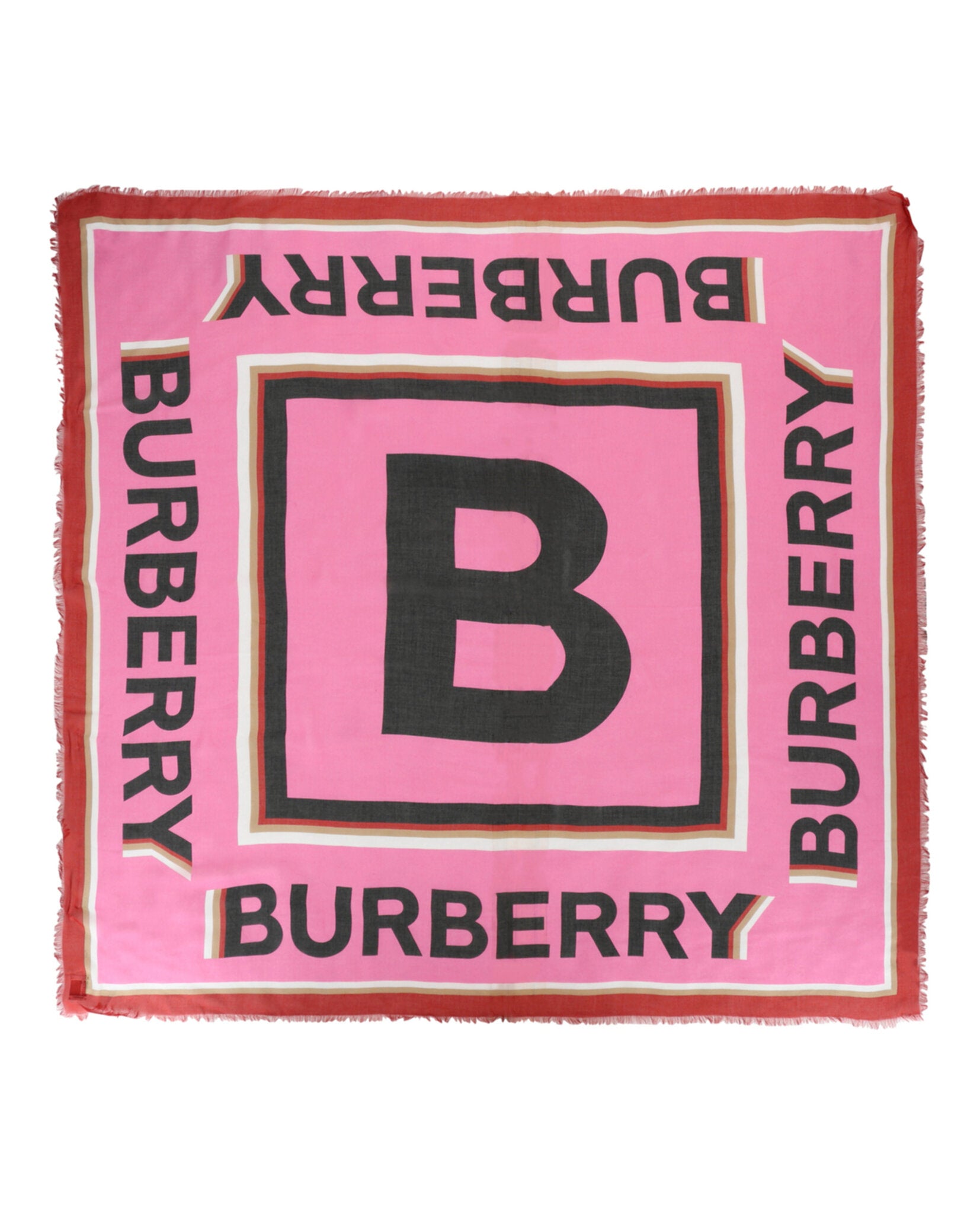 Burberry Logo Printed Scarf Bubble Gum Pink-8071829-90622-NS Accessories - Tophatter Daily Deals