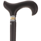 Soft Genuine Leather Grip Black Cane: Leather on Shaft & Handle Leather Handle Walking Cane - Tophatter Daily Deals
