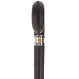 Soft Genuine Leather Grip Black Cane: Leather on Shaft & Handle Leather Handle Walking Cane - Tophatter Daily Deals