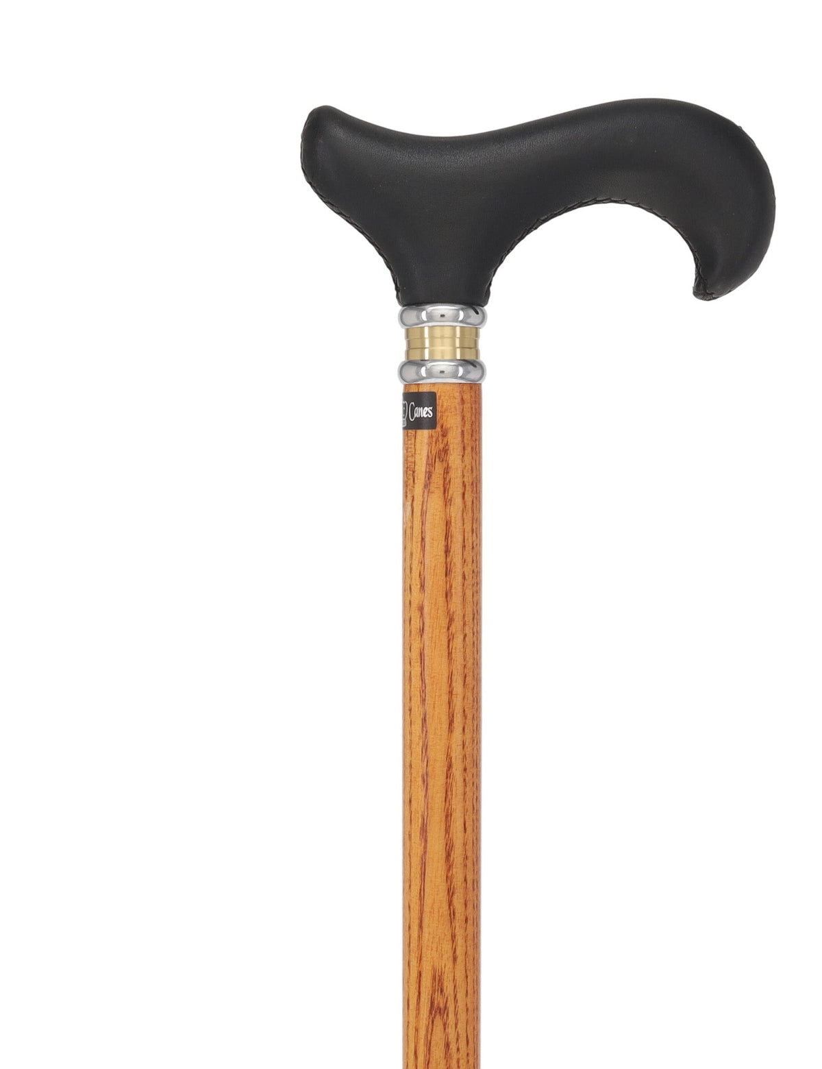 Soft Genuine Leather Grip Derby Cane: Natural Ash Shaft Leather Handle Walking Cane - Tophatter Daily Deals
