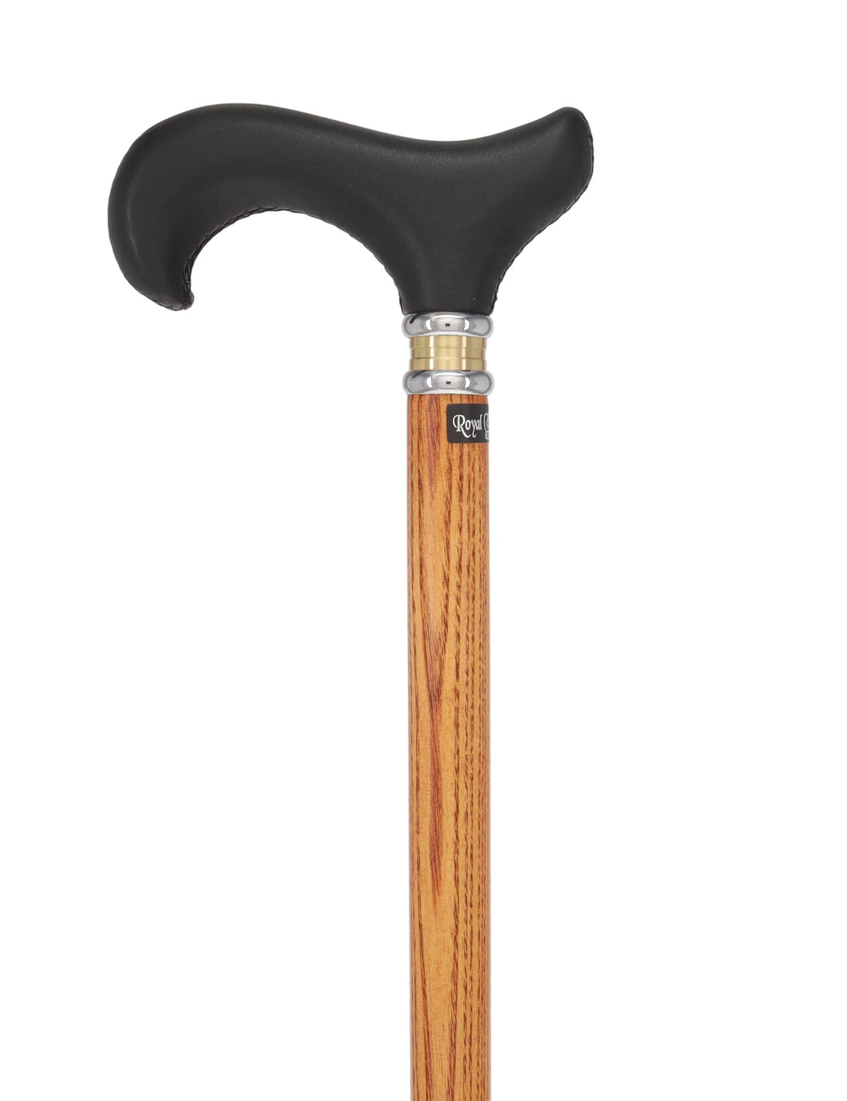Soft Genuine Leather Grip Derby Cane: Natural Ash Shaft Leather Handle Walking Cane - Tophatter Daily Deals