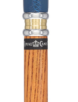 Soft Genuine Leather Grip: Blue Derby Cane, Espresso Ash Shaft Leather Handle Walking Cane - Tophatter Daily Deals