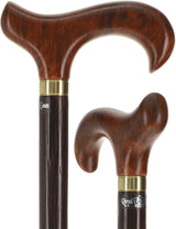 Australian Burl Wood Derby Cane: Premium, Textured Exotic Wood Derby Classic Walking Canes - Tophatter Daily Deals
