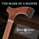 Rosewood 3D Fritz: Unique Inlay Checker Handle Walking Cane Fritz Handle Walking Canes - Tophatter Daily Deals