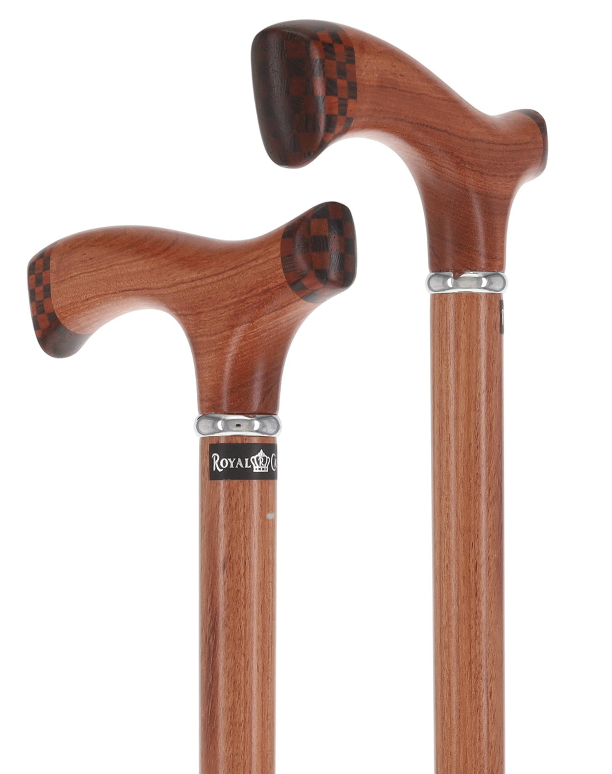 Rosewood 3D Fritz: Unique Inlay Checker Handle Walking Cane Fritz Handle Walking Canes - Tophatter Daily Deals