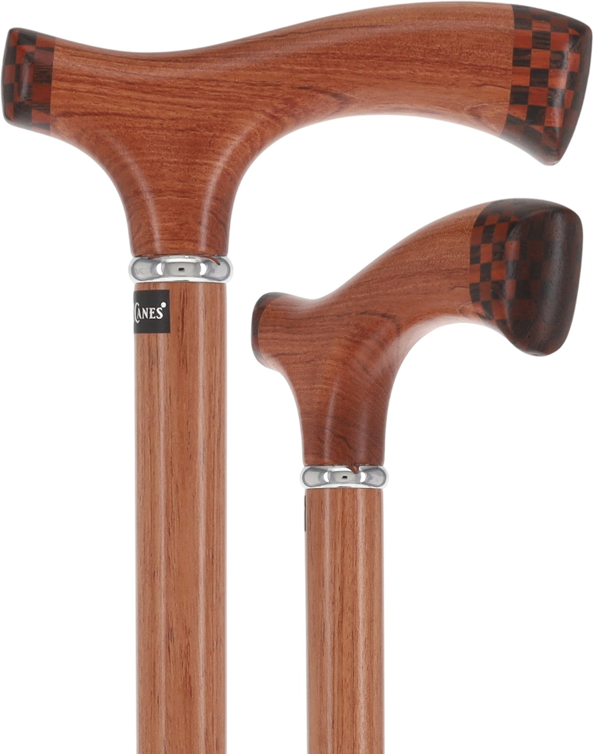 Rosewood 3D Fritz: Unique Inlay Checker Handle Walking Cane Fritz Handle Walking Canes - Tophatter Daily Deals