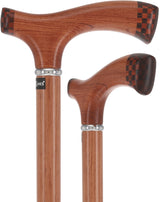 Rosewood 3D Fritz: Unique Inlay Checker Handle Walking Cane Fritz Handle Walking Canes - Tophatter Daily Deals