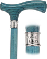 Blue Denim Fritz Cane with Premium Ash Wood Shaft Fritz Classic Walking Canes - Tophatter Daily Deals