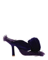 Burberry Step Rose Velvet Heeled Sandals Purple Footwear - Tophatter Daily Deals