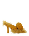 Burberry Step Rose Velvet Heeled Sandals Sulphur Footwear - Tophatter Daily Deals