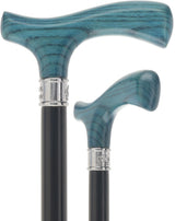 Fritz Slimline Comfort Blue Color Stained Handle Black Shaft Fritz Handle Walking Canes - Tophatter Daily Deals