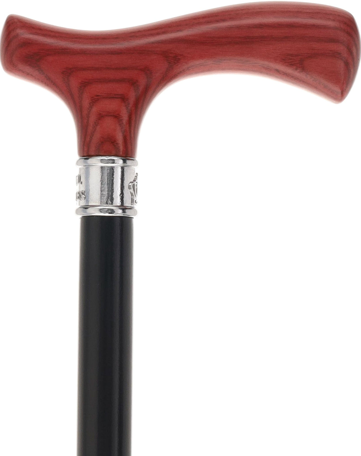 Royal Canes Classic Fritz: Wood-Stained, Pewter Collar (Standard & Slim Profiles) Fritz Handle Walking Canes - Tophatter Daily Deals