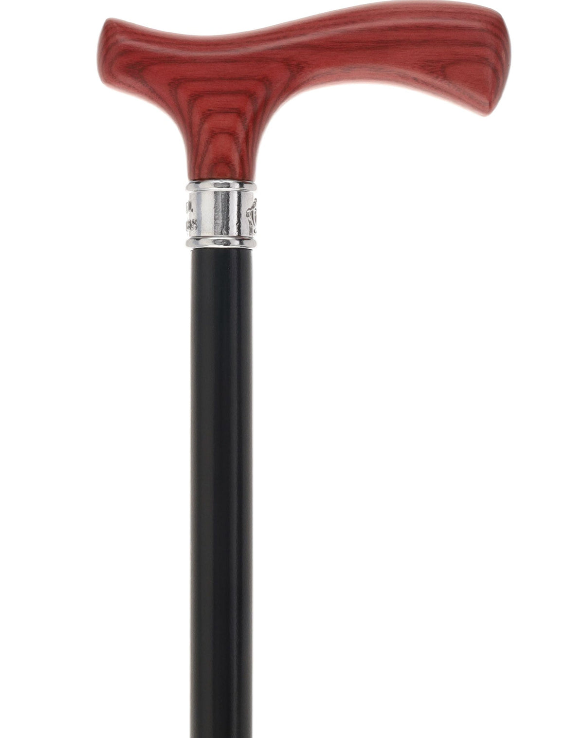Royal Canes Classic Fritz: Wood-Stained, Pewter Collar (Standard & Slim Profiles) Fritz Handle Walking Canes - Tophatter Daily Deals