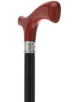 Royal Canes Classic Fritz: Wood-Stained, Pewter Collar (Standard & Slim Profiles) Fritz Handle Walking Canes - Tophatter Daily Deals