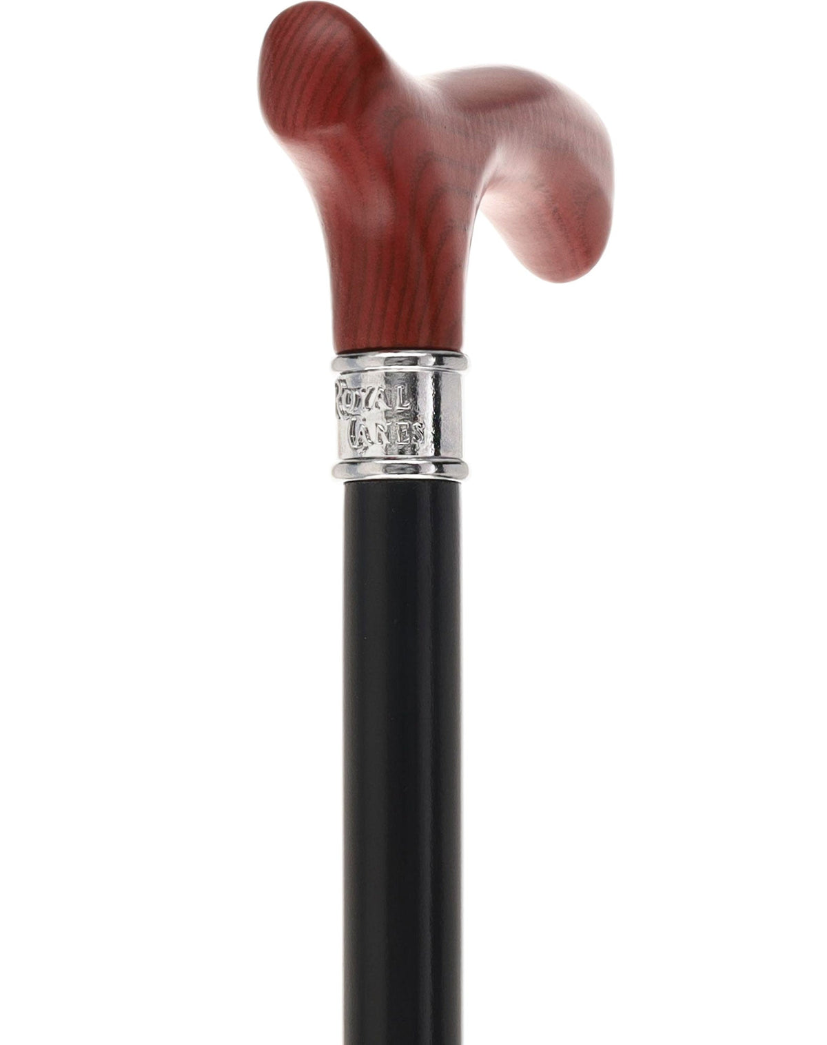 Royal Canes Classic Fritz: Wood-Stained, Pewter Collar (Standard & Slim Profiles) Fritz Handle Walking Canes - Tophatter Daily Deals