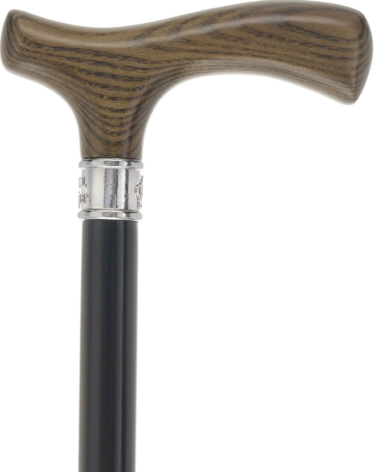 Royal Canes Classic Fritz: Wood-Stained, Pewter Collar (Standard & Slim Profiles) Fritz Handle Walking Canes - Tophatter Daily Deals