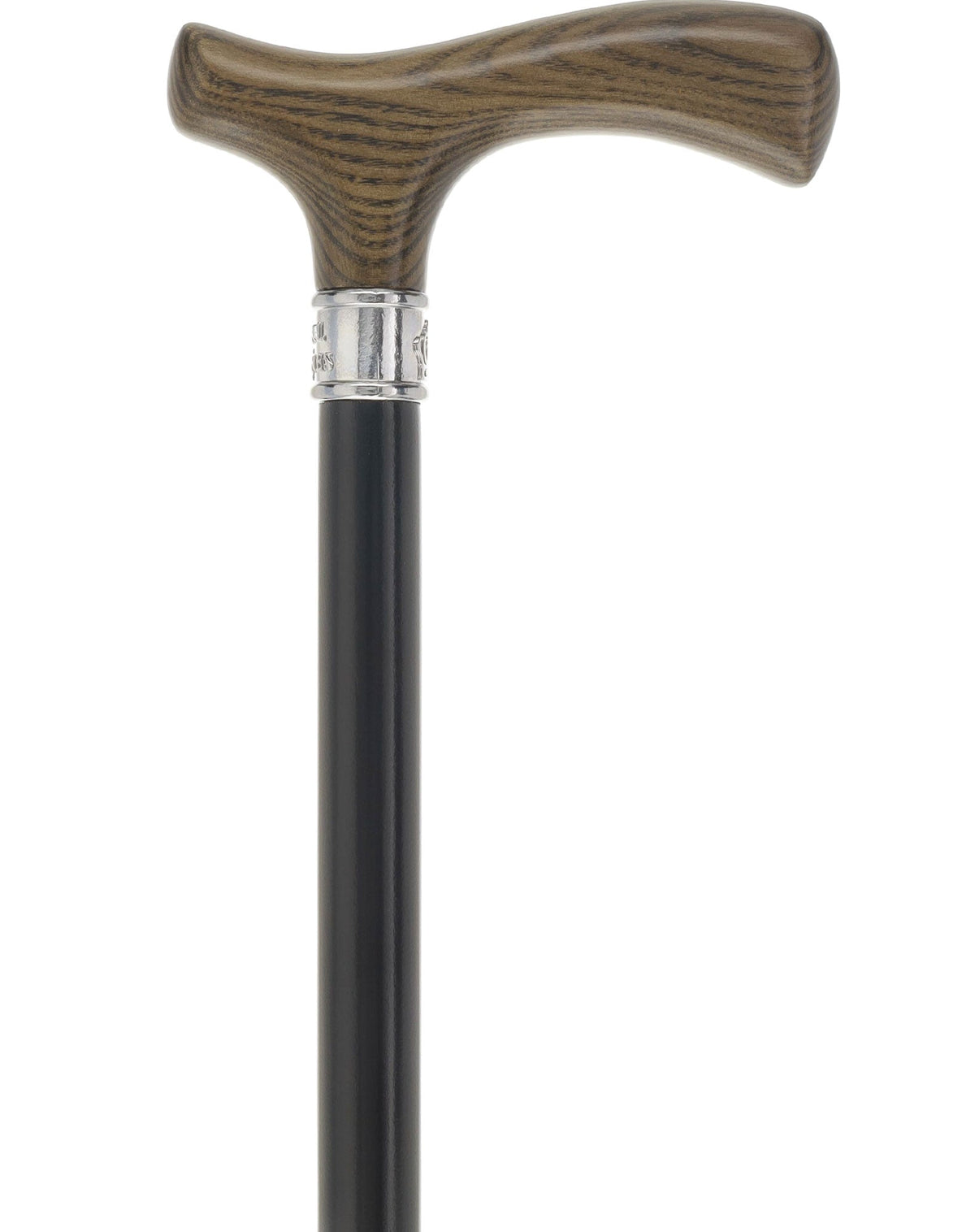 Royal Canes Classic Fritz: Wood-Stained, Pewter Collar (Standard & Slim Profiles) Fritz Handle Walking Canes - Tophatter Daily Deals