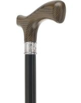 Royal Canes Classic Fritz: Wood-Stained, Pewter Collar (Standard & Slim Profiles) Fritz Handle Walking Canes - Tophatter Daily Deals