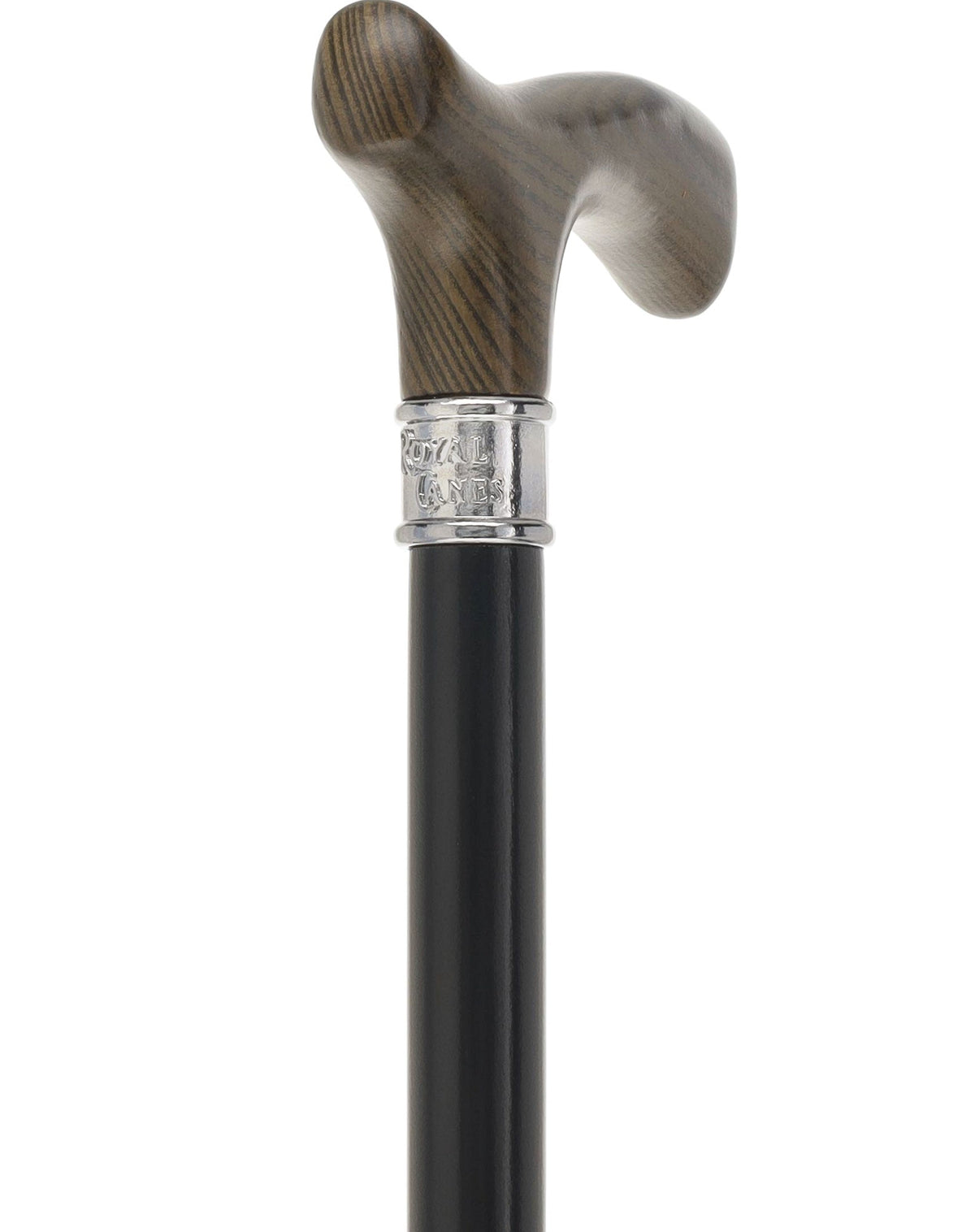 Royal Canes Classic Fritz: Wood-Stained, Pewter Collar (Standard & Slim Profiles) Fritz Handle Walking Canes - Tophatter Daily Deals